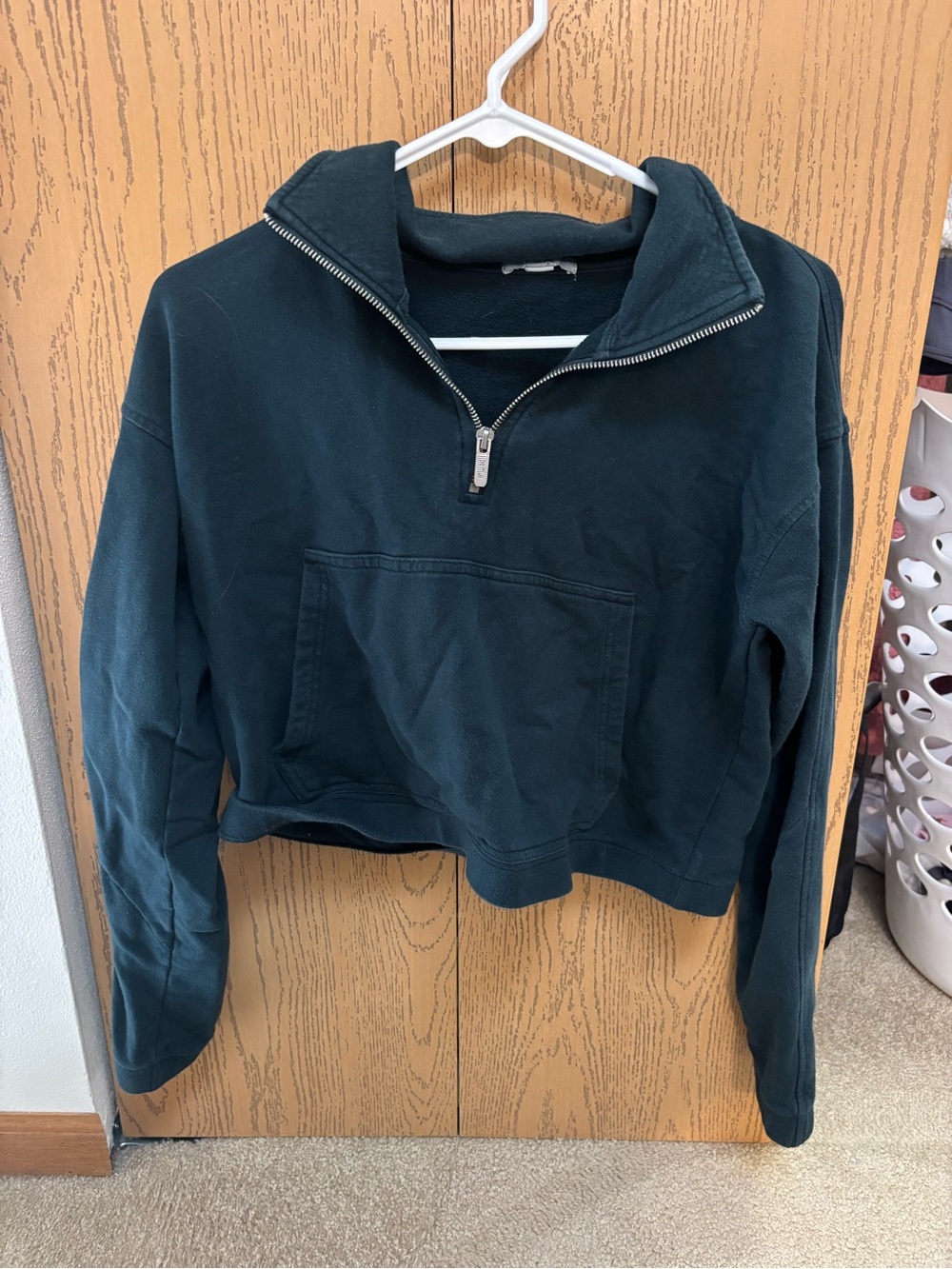 Women's Dark Teal Half-Zip Pullover Sweatshirt